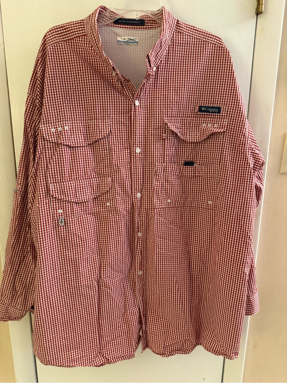 Columbia Men's Red Check Fishing Shirt